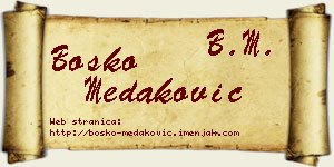 Boško Medaković vizit kartica